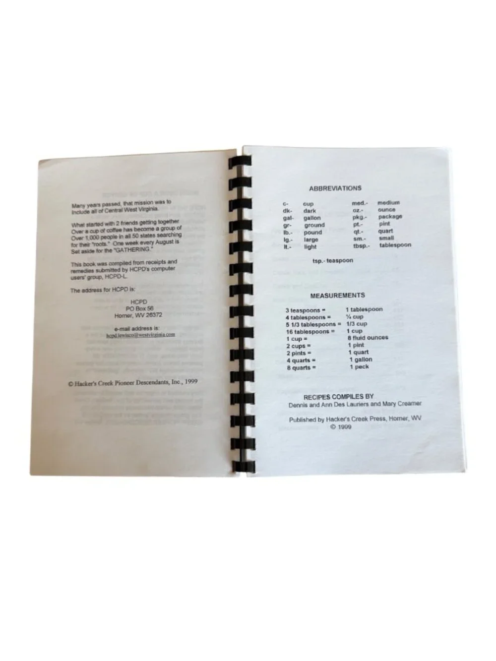 Receipts And Remedies Cookbook 1999 Hackers Creek Pioneer Descendants Recipes